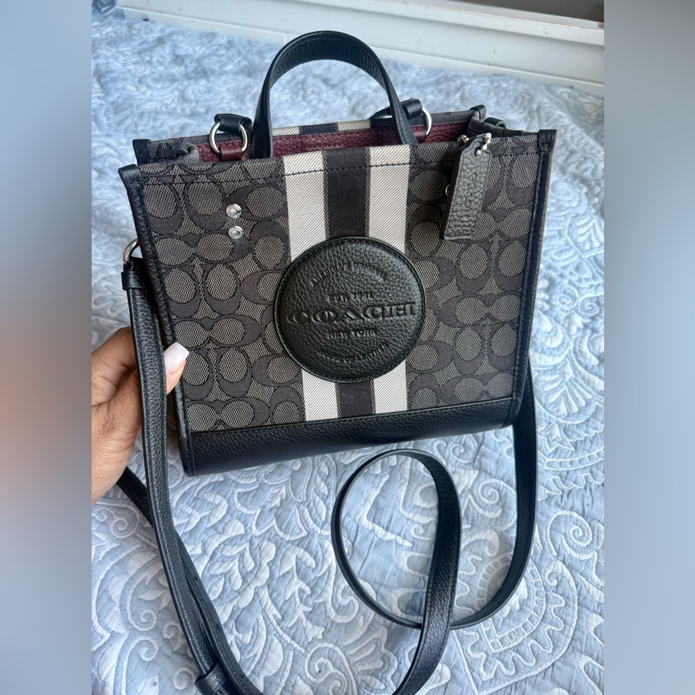Coach Black and Brown Patterned Crossbody Bag